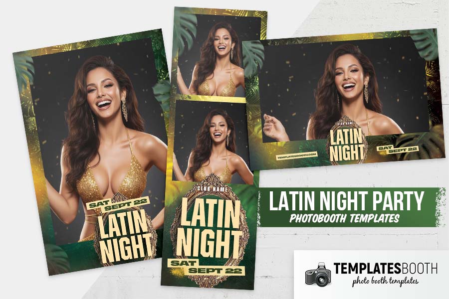 Latin Night Party Photo Booth Template Preview