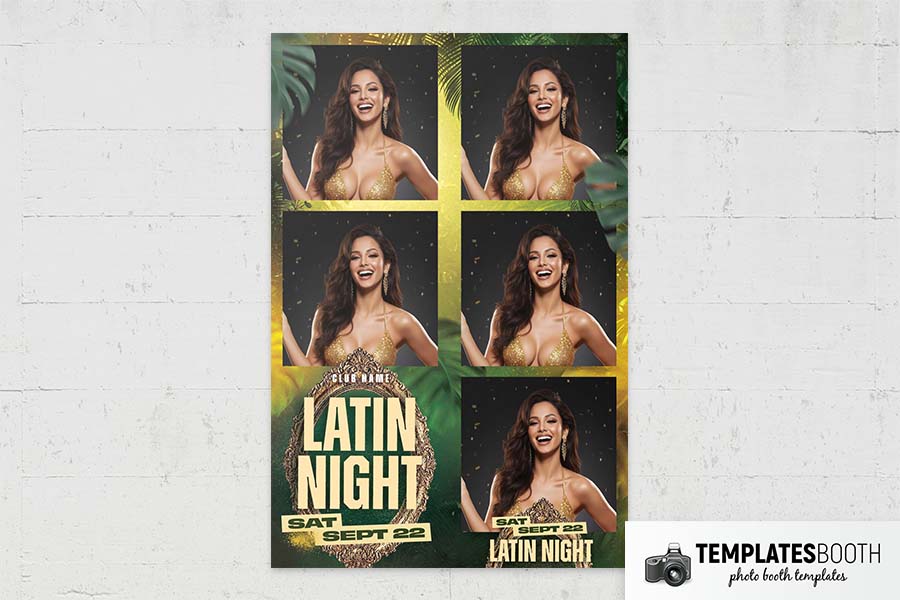 Latin Night Party Photo Booth Template Preview
