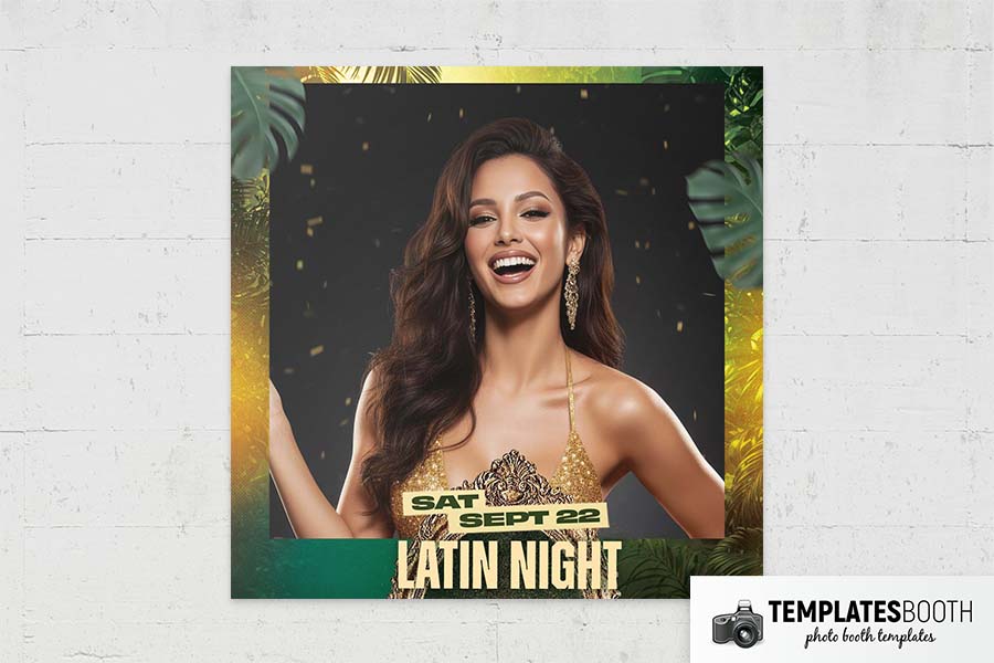 Latin Night Party Photo Booth Template Preview