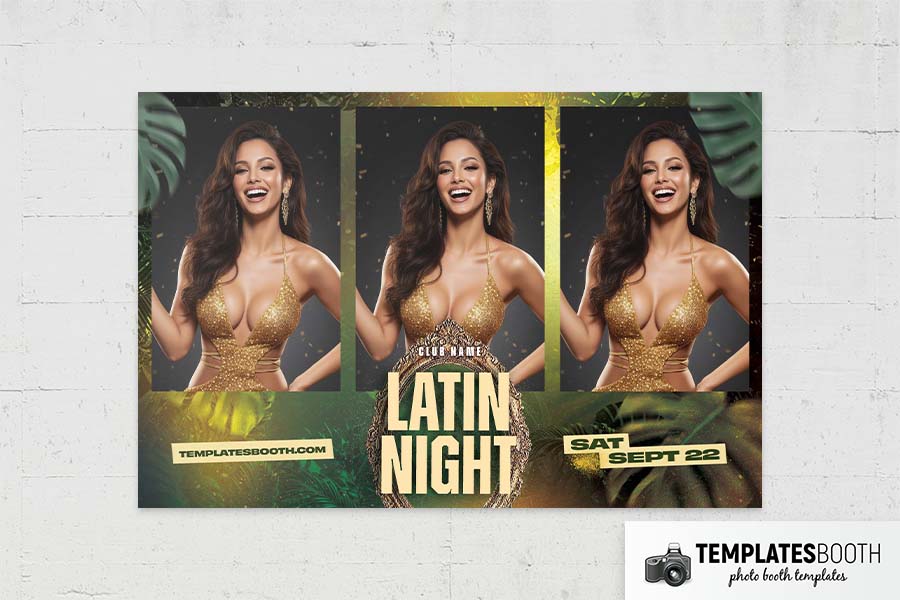 Latin Night Party Photo Booth Template Preview