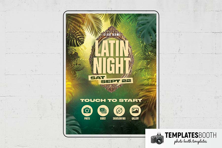 Latin Night Party Photo Booth Template Preview