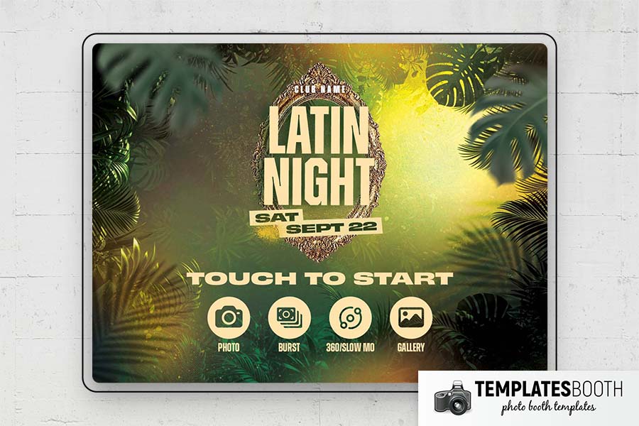 Latin Night Party Photo Booth Template Preview