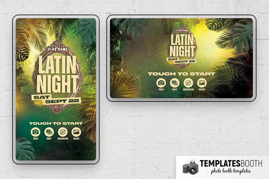 Latin Night Party Photo Booth Template Preview