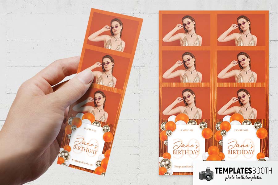 Orange Party Photo Booth Template Preview