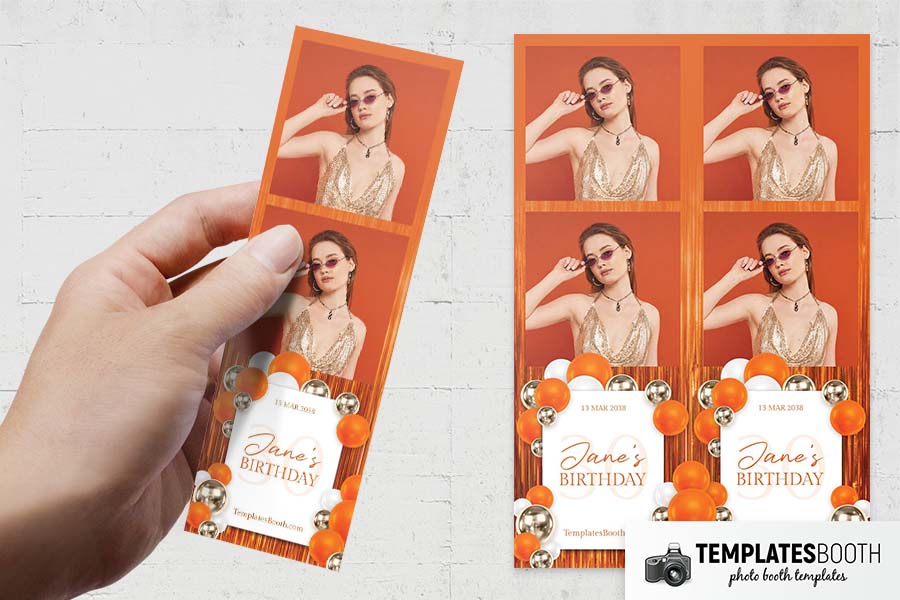 Orange Party Photo Booth Template Preview