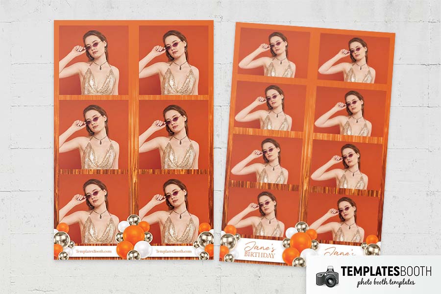 Orange Party Photo Booth Template Preview