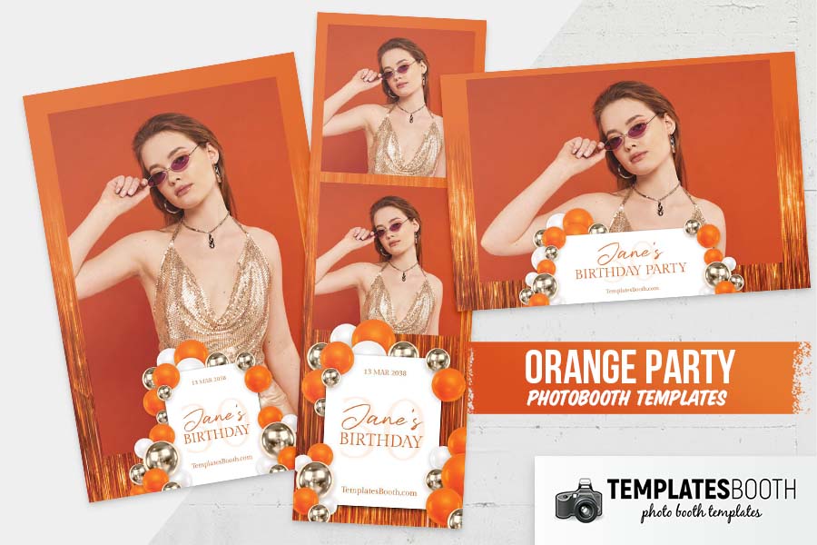 Orange Party Photo Booth Template