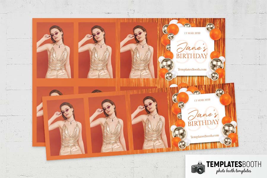 Orange Party Photo Booth Template Preview