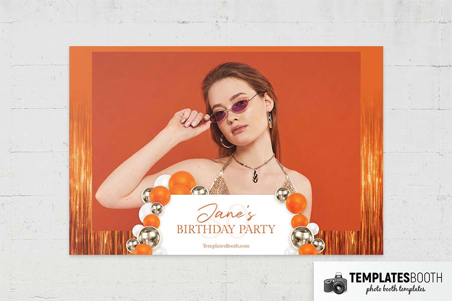 Orange Party Photo Booth Template Preview