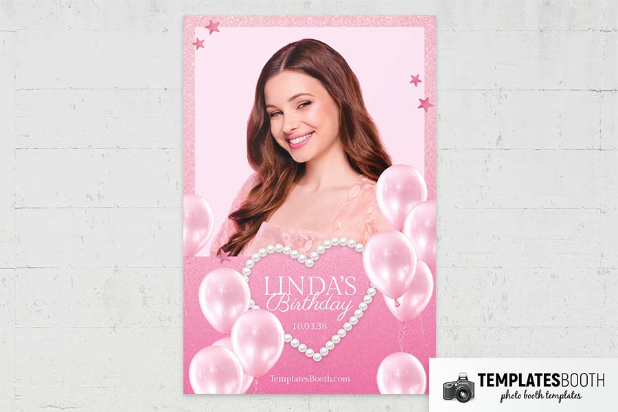 Pink Party Photo Booth Template Preview