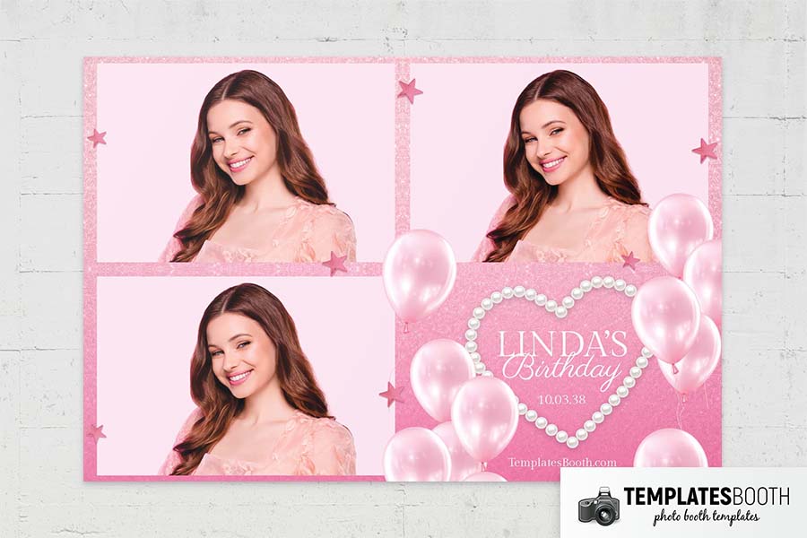 Pink Party Photo Booth Template Preview