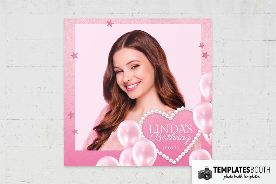 Pink Party Photo Booth Template Preview