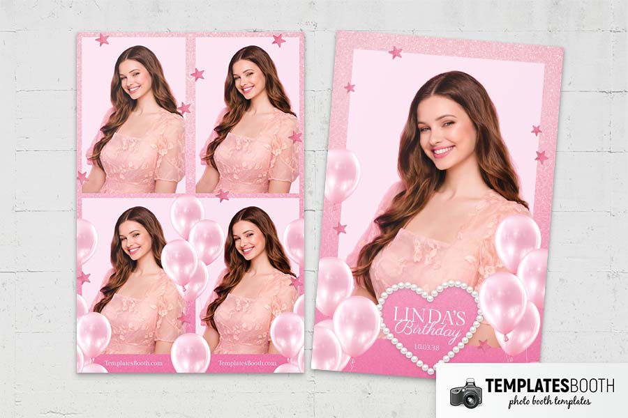 Pink Party Photo Booth Template Preview