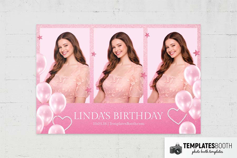 Pink Party Photo Booth Template Preview
