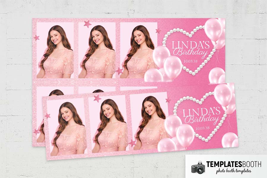 Pink Party Photo Booth Template Preview