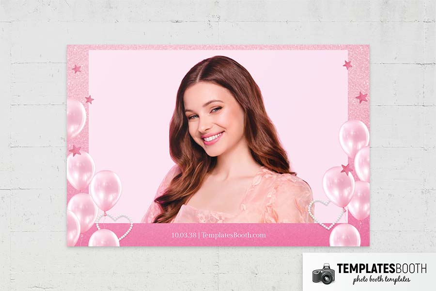 Pink Party Photo Booth Template Preview