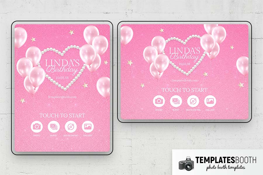 Pink Party Photo Booth Template Preview