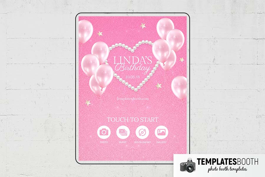Pink Party Photo Booth Template Preview