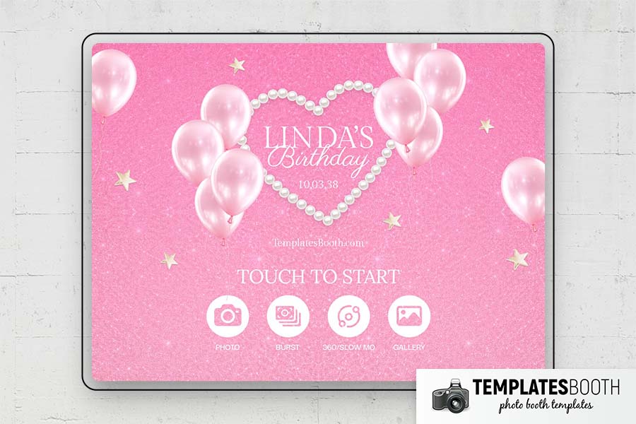 Pink Party Photo Booth Template Preview