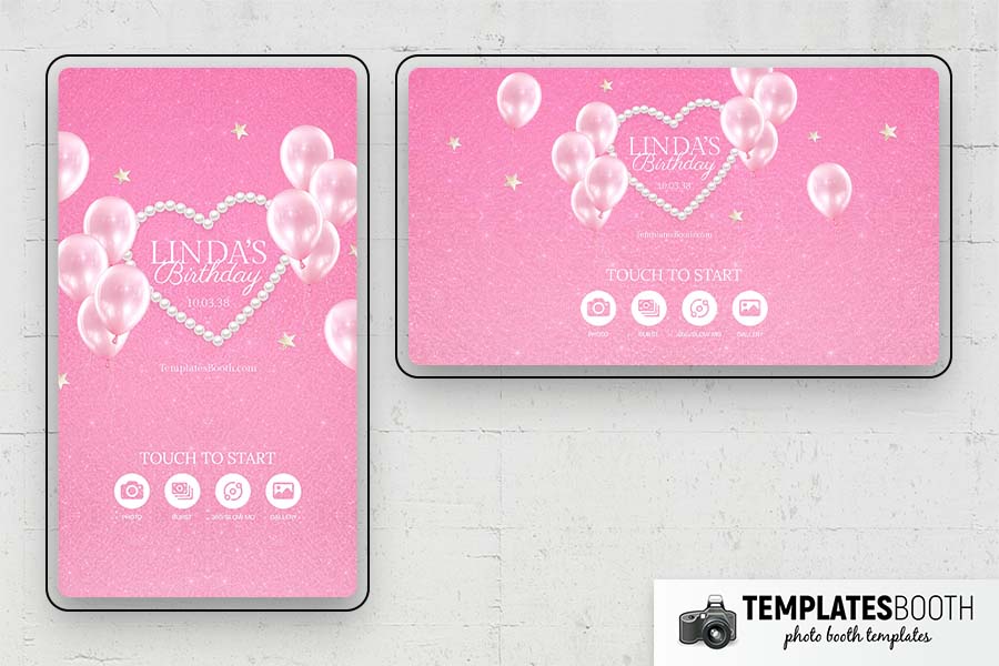 Pink Party Photo Booth Template Preview