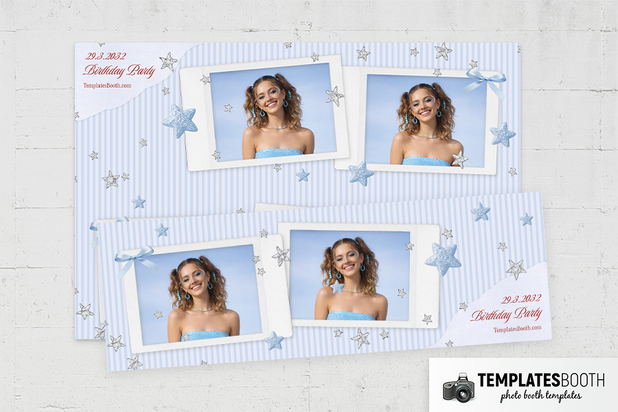 Polaroid Birthday Party Photo Booth Template Preview