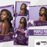 Purple Birthday Party Photo Booth Template