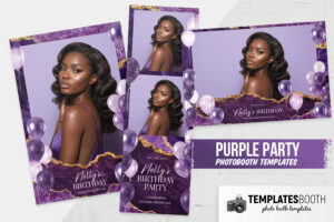 Purple Birthday Party Photo Booth Template