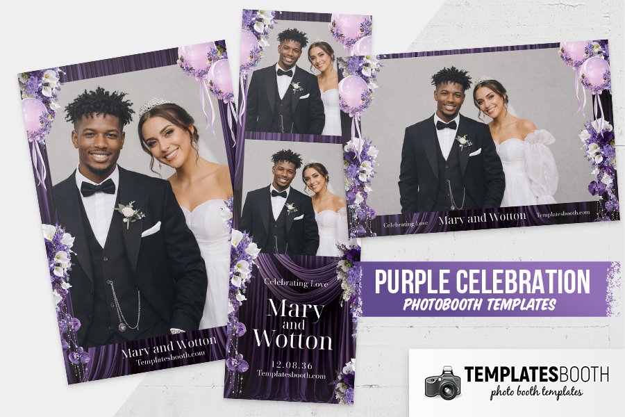 Purple Celebration Photo Booth Template