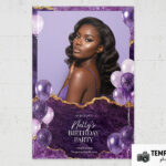 Purple Birthday Party Photo Booth Template Preview