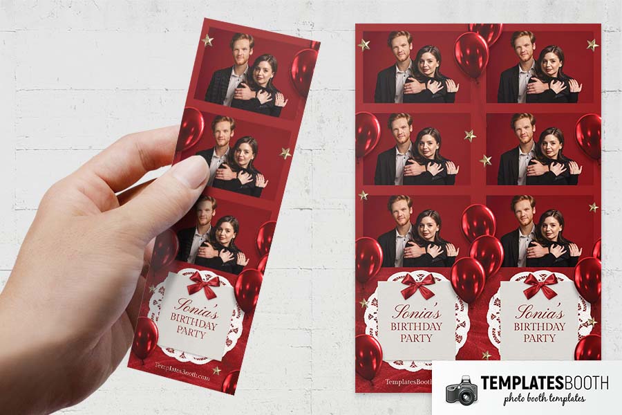 Red Party Photo Booth Template Preview