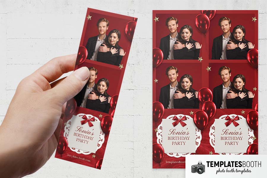 Red Party Photo Booth Template Preview