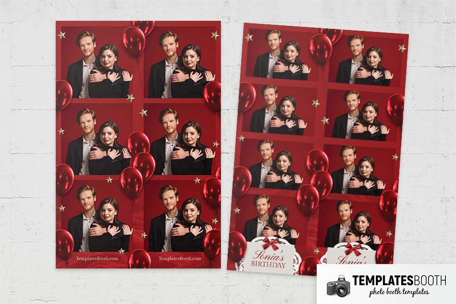 Red Party Photo Booth Template Preview