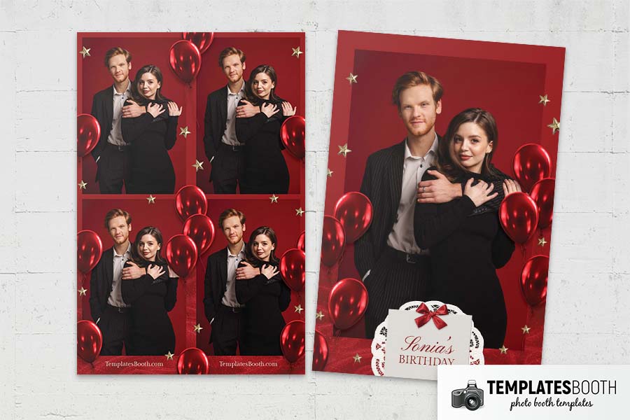 Red Party Photo Booth Template Preview