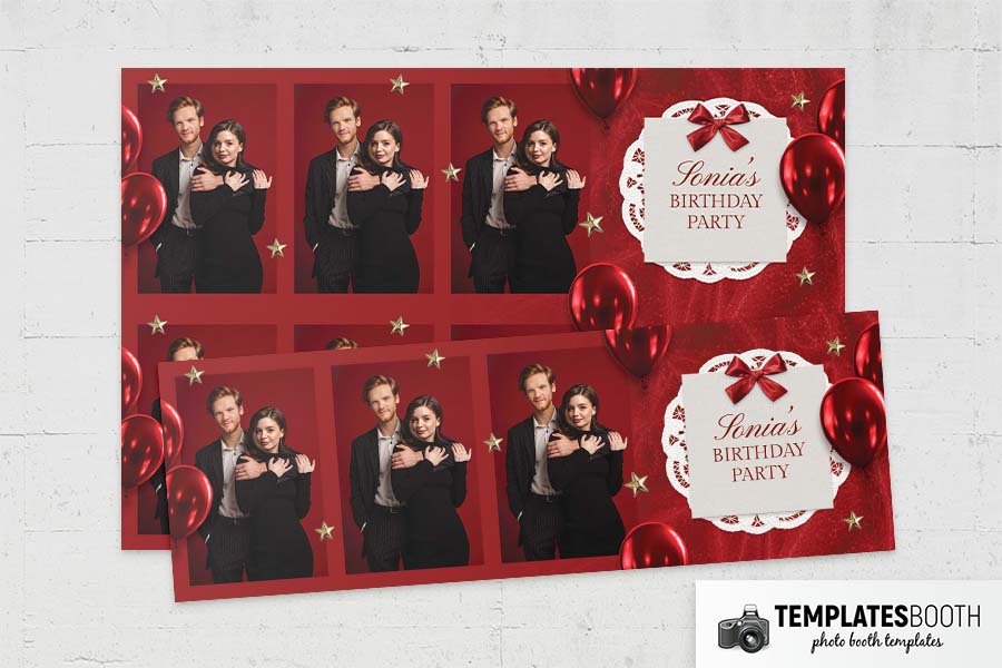 Red Party Photo Booth Template Preview