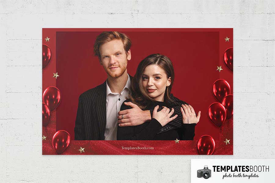 Red Party Photo Booth Template Preview