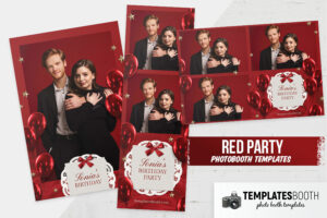 Red Party Photo Booth Template