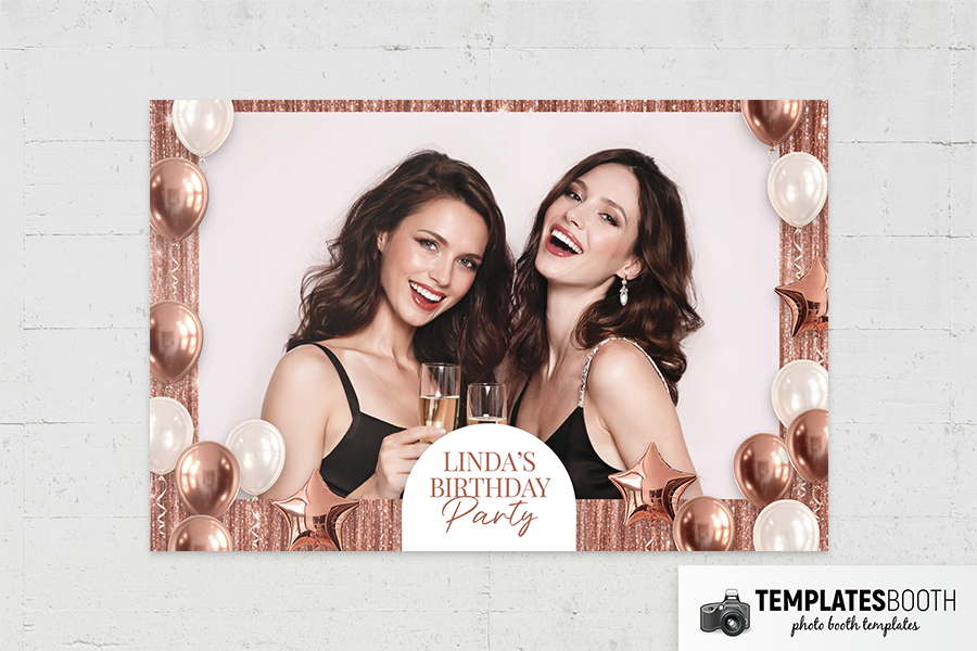 Rose Gold Party Photo Booth Template Preview
