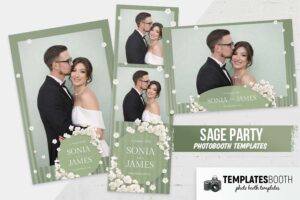 Sage Green Wedding Photo Booth Template