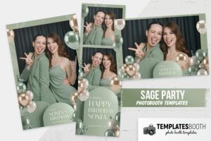 Sage Party Photo Booth Template