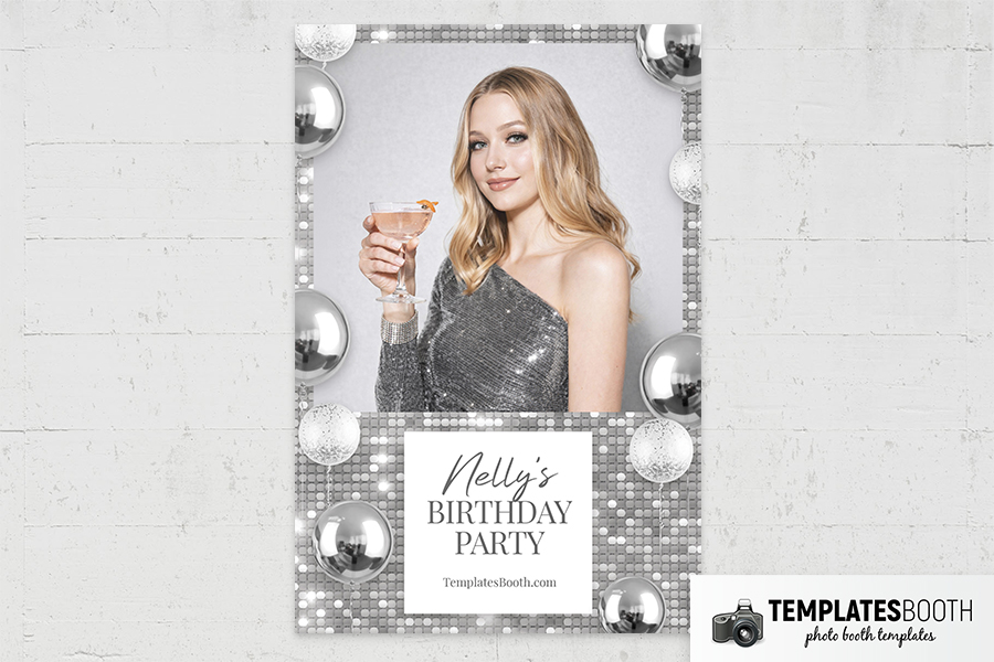 Silver Party Photo Booth Template Preview