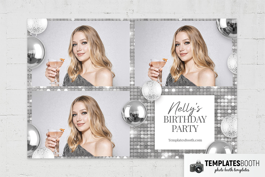 Silver Party Photo Booth Template Preview