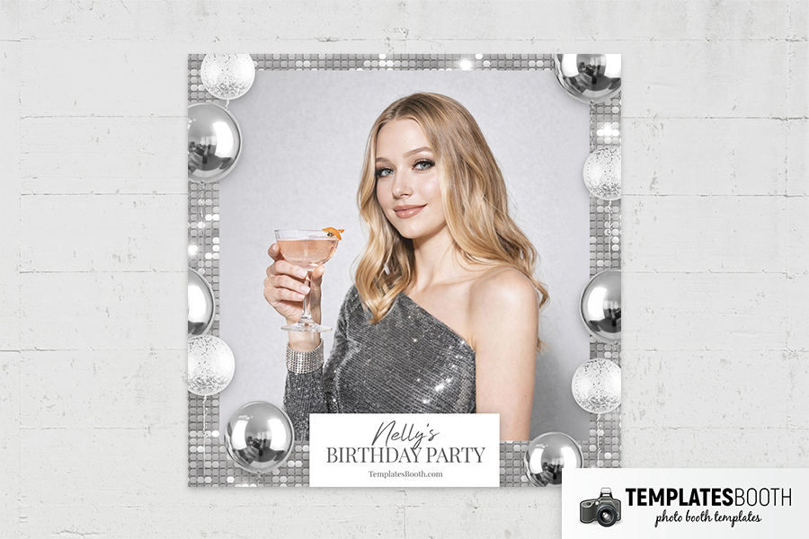 Silver Party Photo Booth Template Preview