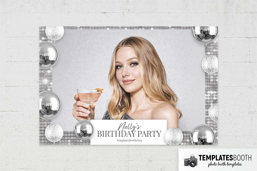 Silver Party Photo Booth Template Preview