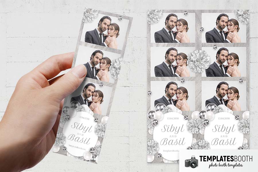 Silver Party Photo Booth Template Preview