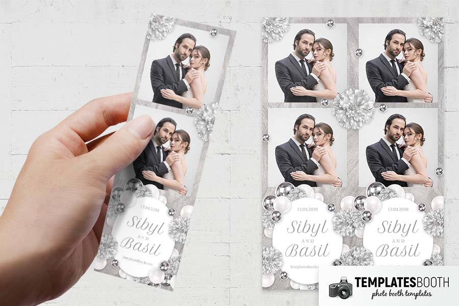 Silver Party Photo Booth Template Preview