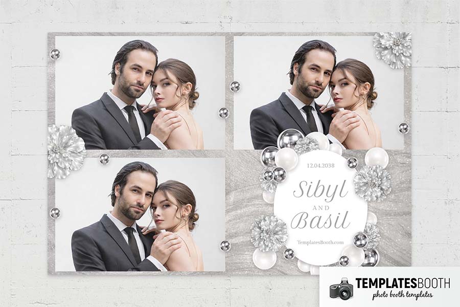 Silver Party Photo Booth Template Preview