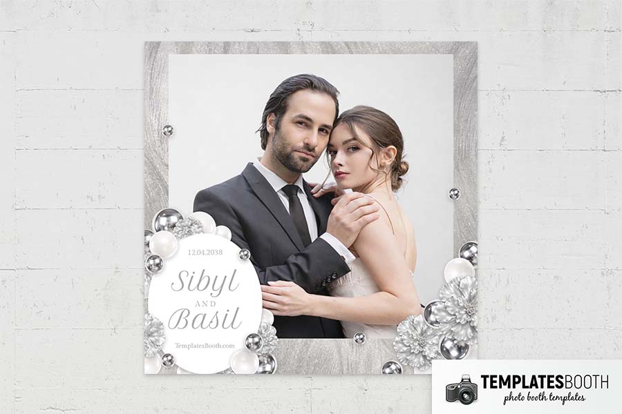 Silver Party Photo Booth Template Preview