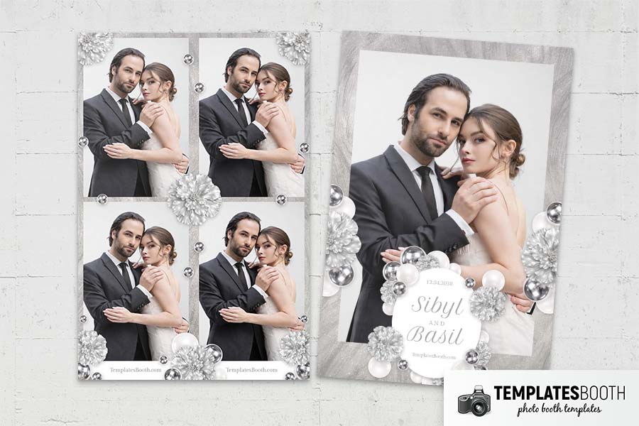 Silver Party Photo Booth Template Preview