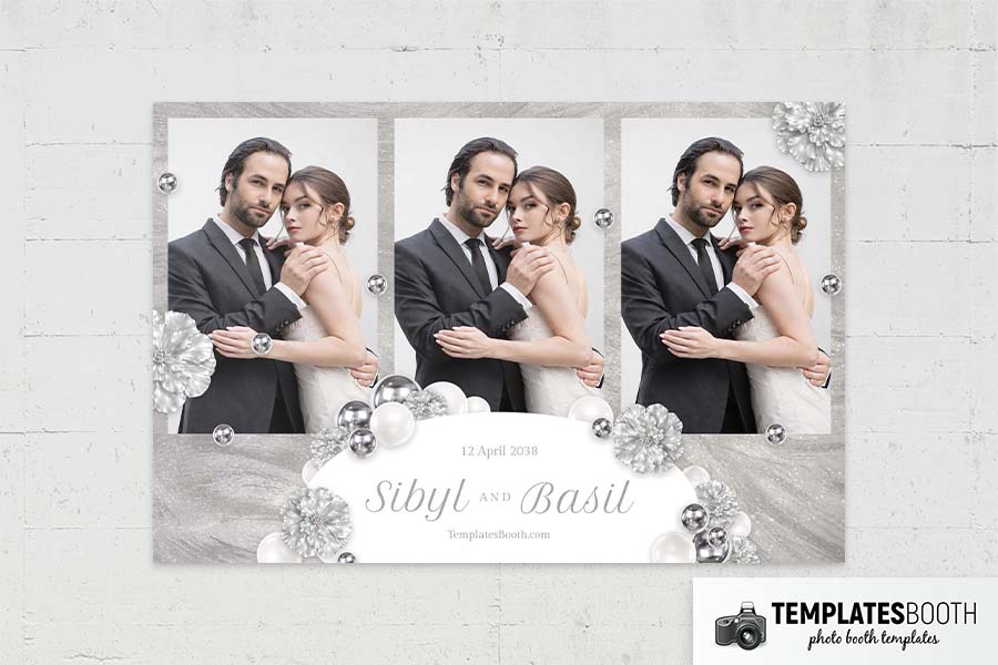 Silver Party Photo Booth Template Preview