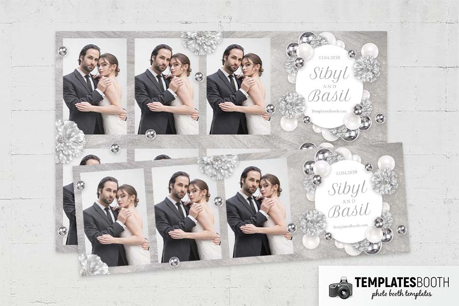 Silver Party Photo Booth Template Preview